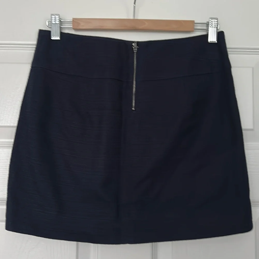 J. Crew Textured Cotton Mini Skirt Navy Size 2
